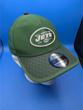 New York Jets New Era 39THIRTY Hat Flex Green Team Classic Logo Cap M/L